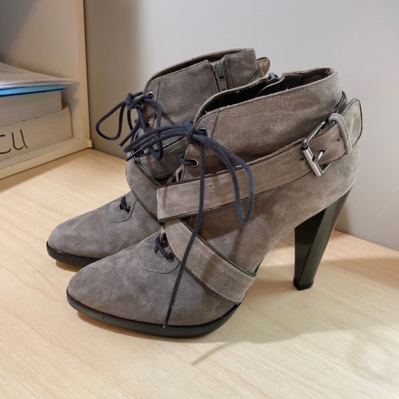 Rebecca Taylor Heel Boots Suede Zip-up